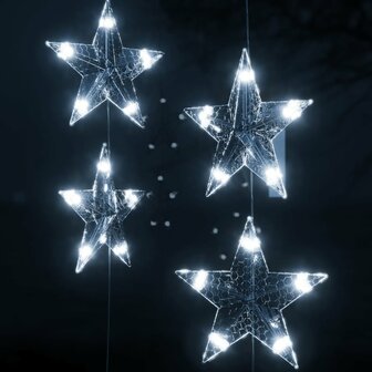 Lichtsnoergordijn sterren met 500 LED&amp;apos;s en 8 functies koudwit 4