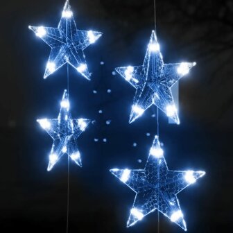 Lichtsnoergordijn sterren met 500 LED&amp;apos;s en 8 functies blauw 4