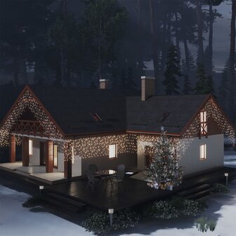 Lichtgordijn met 400 LED&amp;apos;s en 8 functies 10 m warmwit 1