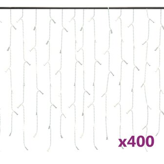 Lichtgordijn met 400 LED&amp;apos;s en 8 functies 10 m warmwit 2