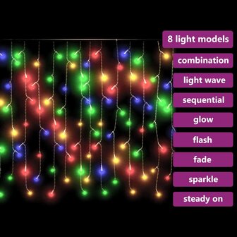 Lichtgordijn met 400 LED&amp;apos;s en 8 functies 10 m meerkleurig 5