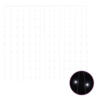 Lichtsnoergordijn met 300 LED&amp;apos;s en 8 functies 3x3 m koudwit 2