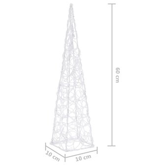 Lichtkegel decoratief LED 60 cm acryl blauw 9