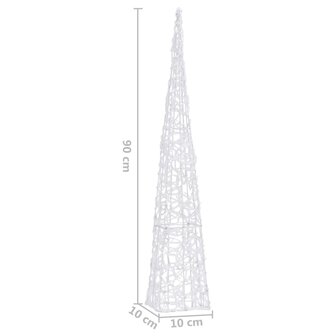 Lichtkegel decoratief LED 90 cm acryl koudwit 9