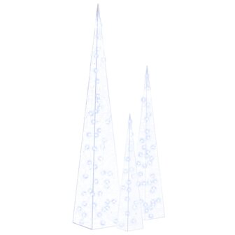 Lichtkegelset decoratief LED 60/90/120 cm acryl blauw 2
