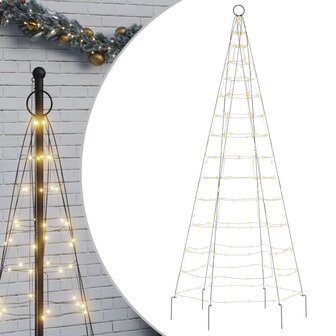 Lichtkegel aan vlaggenmast 180 cm 200 LED&amp;apos;s warmwit 2