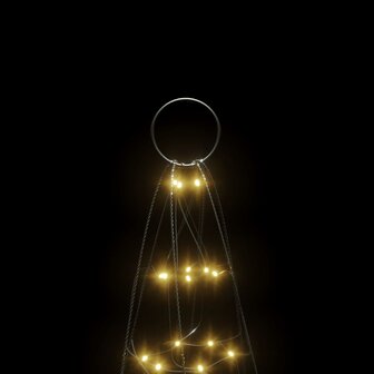 Lichtkegel aan vlaggenmast 180 cm 200 LED&amp;apos;s warmwit 6