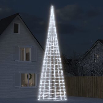 Lichtkegel aan vlaggenmast 3000 koudwitte LED&amp;apos;s 800 cm 1