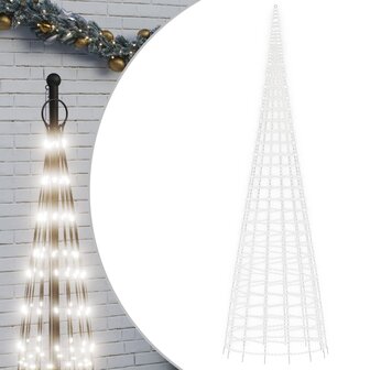 Lichtkegel aan vlaggenmast 3000 koudwitte LED&amp;apos;s 800 cm 2
