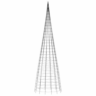 Lichtkegel aan vlaggenmast 3000 koudwitte LED&amp;apos;s 800 cm 5