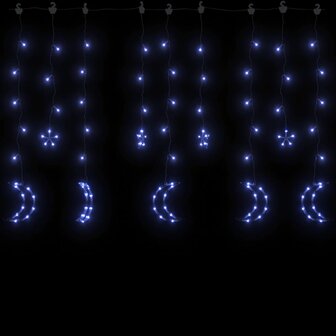 Lichtslinger ster en maan afstandsbediening 138 LED&amp;apos;s blauw 4