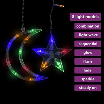 Lichtslinger ster en maan 138 LED&amp;apos;s meerkleurig 3