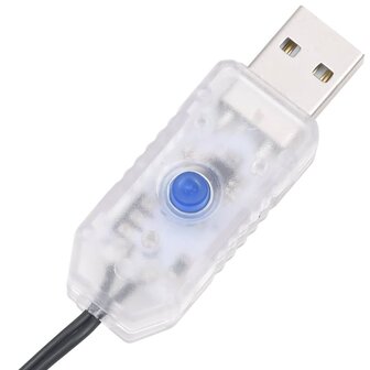 Lichtslinger cluster met 400 LED&amp;apos;s blauw 7,4 m PVC 7