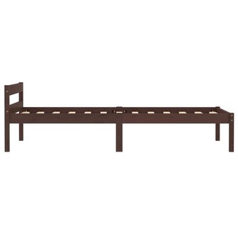 Bedframe massief grenenhout donkerbruin 100x200 cm 4