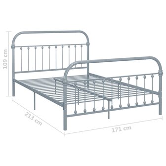 Bedframe metaal grijs 160x200 cm 6