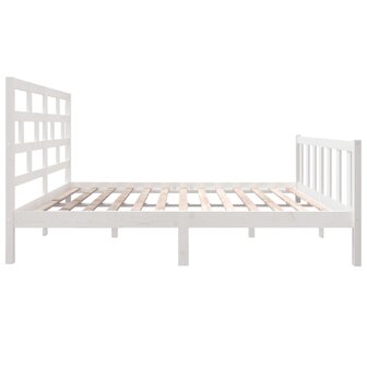 Bedframe massief grenenhout wit 135x190 cm 4FT6 Double 5