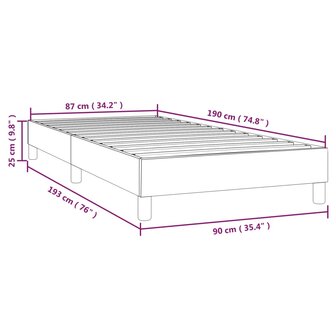 Bedframe stof donkergrijs 90x190 cm 9
