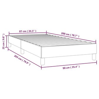 Bedframe stof zwart 90x200 cm 9