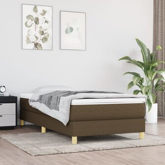 Bedframe stof donkerbruin 100x200 cm 1