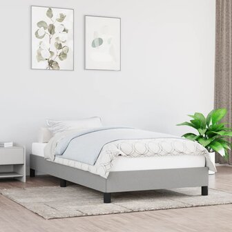Bedframe stof lichtgrijs 80x200 cm 1