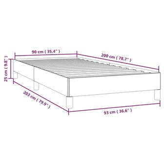 Bedframe stof donkerbruin 90x200 cm 9