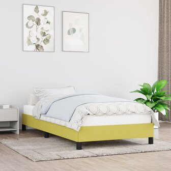 Bedframe stof groen 90x200 cm 1