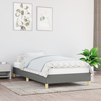 Bedframe stof donkergrijs 90x190 cm 1