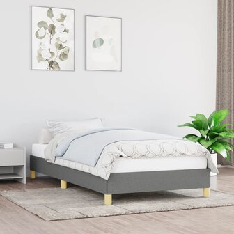 Bedframe stof donkergrijs 90x200 cm 1