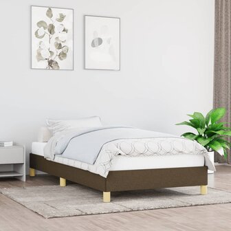 Bedframe stof donkerbruin 90x200 cm 1