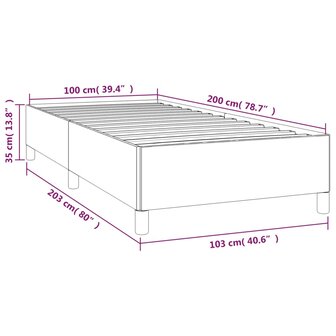 Bedframe kunstleer cr&egrave;mekleurig 100x200 cm 9