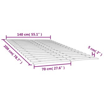 Lattenbodems 2 st met 34 latten 70x200 cm 6