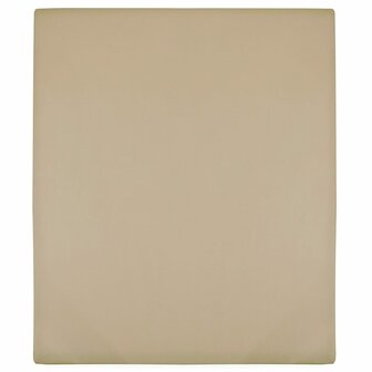 Hoeslakens jersey 2 st 160x200 cm katoen taupe 1