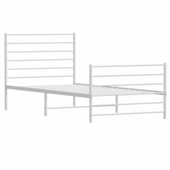 Bedframe met hoofd- en voeteneinde metaal wit 100x190 cm 5