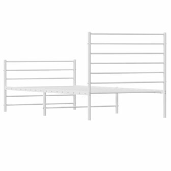 Bedframe met hoofd- en voeteneinde metaal wit 100x190 cm 8