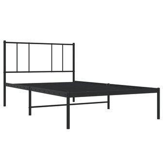 Bedframe met hoofdbord metaal zwart 80x200 cm 5