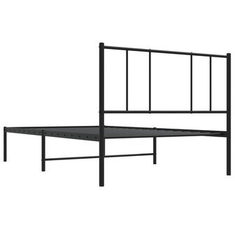 Bedframe met hoofdbord metaal zwart 80x200 cm 8