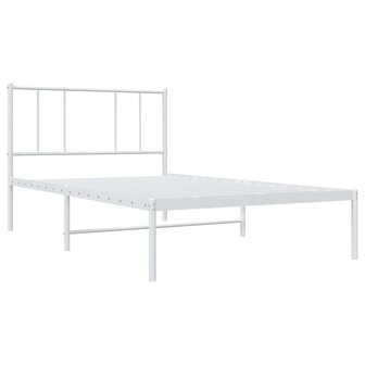 Bedframe met hoofdbord metaal wit 75 x 190 cm 5