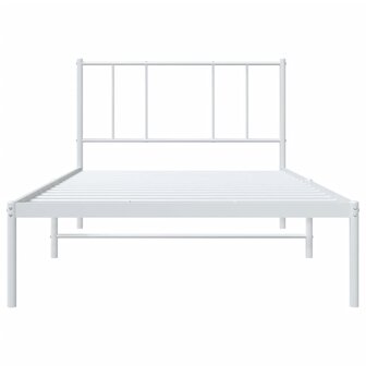 Bedframe met hoofdbord metaal wit 75 x 190 cm 6