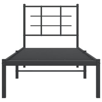 Bedframe met hoofdbord metaal zwart 80x200 cm 5