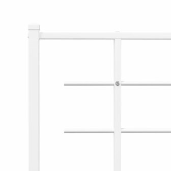 Bedframe met hoofdbord metaal wit 80x200 cm 8