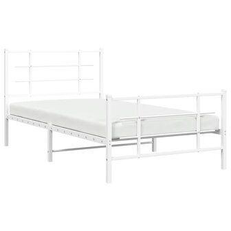 Bedframe met hoofd- en voeteneinde metaal wit 100x190 cm 4