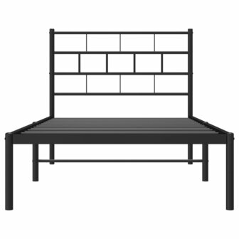Bedframe met hoofdbord metaal zwart 90x200 cm 5