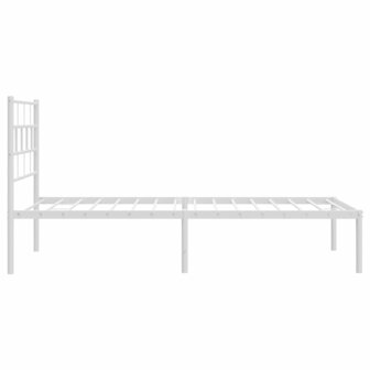Bedframe met hoofdbord metaal wit 100x190 cm 6