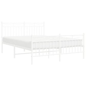 Bedframe met hoofd- en voeteneinde metaal wit 140x200 cm 3