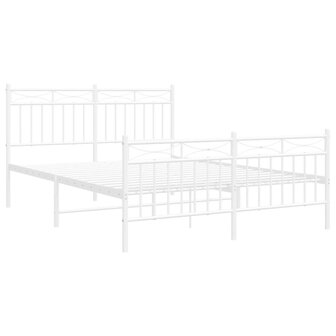 Bedframe met hoofd- en voeteneinde metaal wit 140x200 cm 4