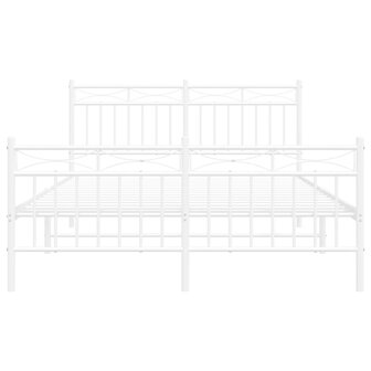Bedframe met hoofd- en voeteneinde metaal wit 140x200 cm 5