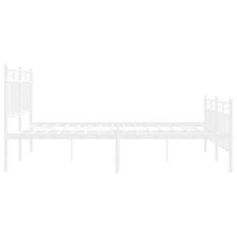 Bedframe met hoofd- en voeteneinde metaal wit 140x200 cm 6