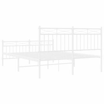 Bedframe met hoofd- en voeteneinde metaal wit 140x200 cm 7