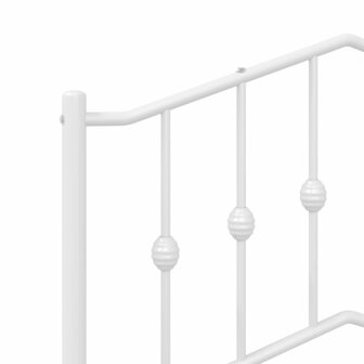 Bedframe met hoofdbord metaal wit 90x200 cm 8