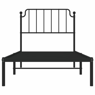 Bedframe met hoofdbord metaal zwart 90x190 cm 5